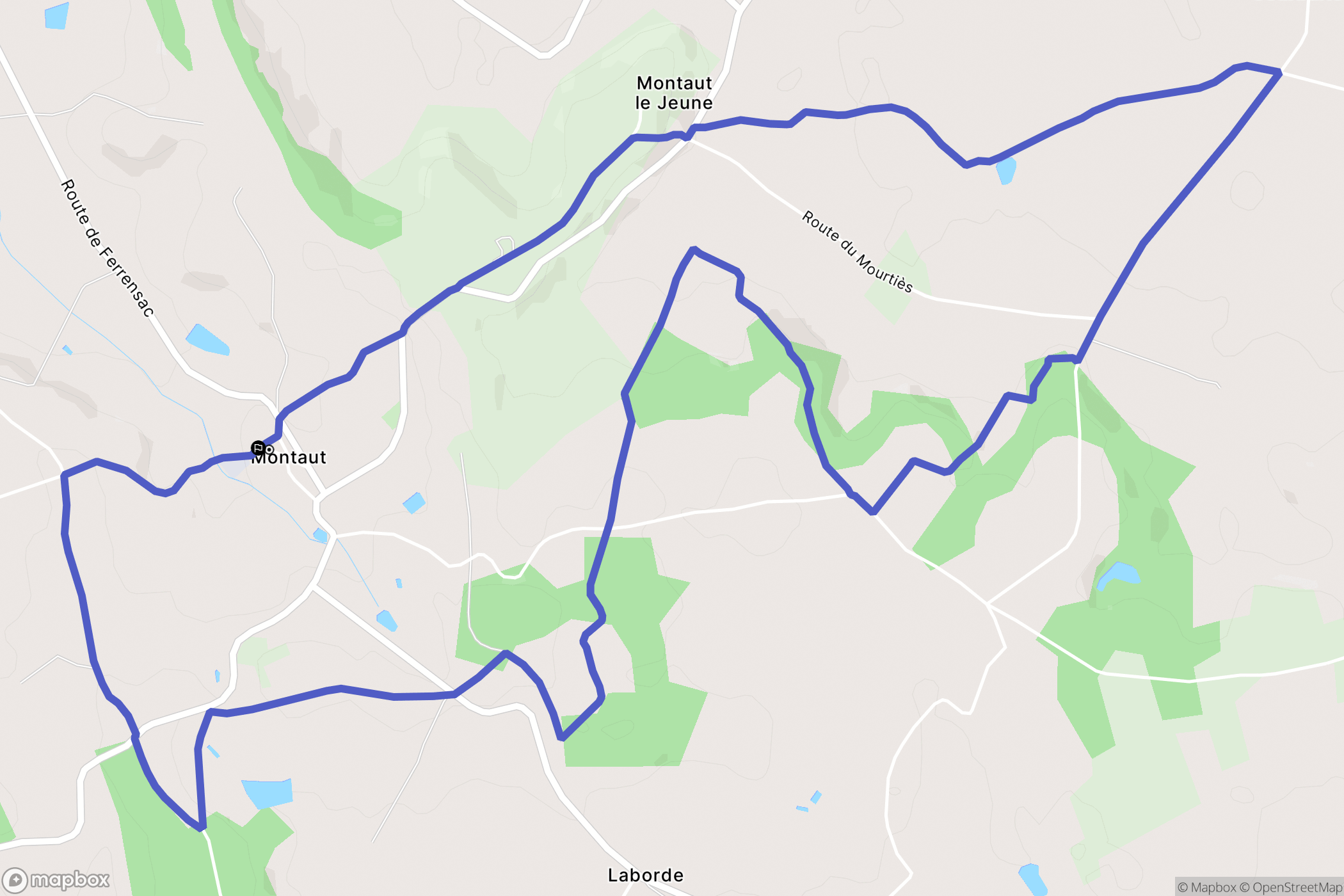 Montaut : carte du parcours de randonnée - France