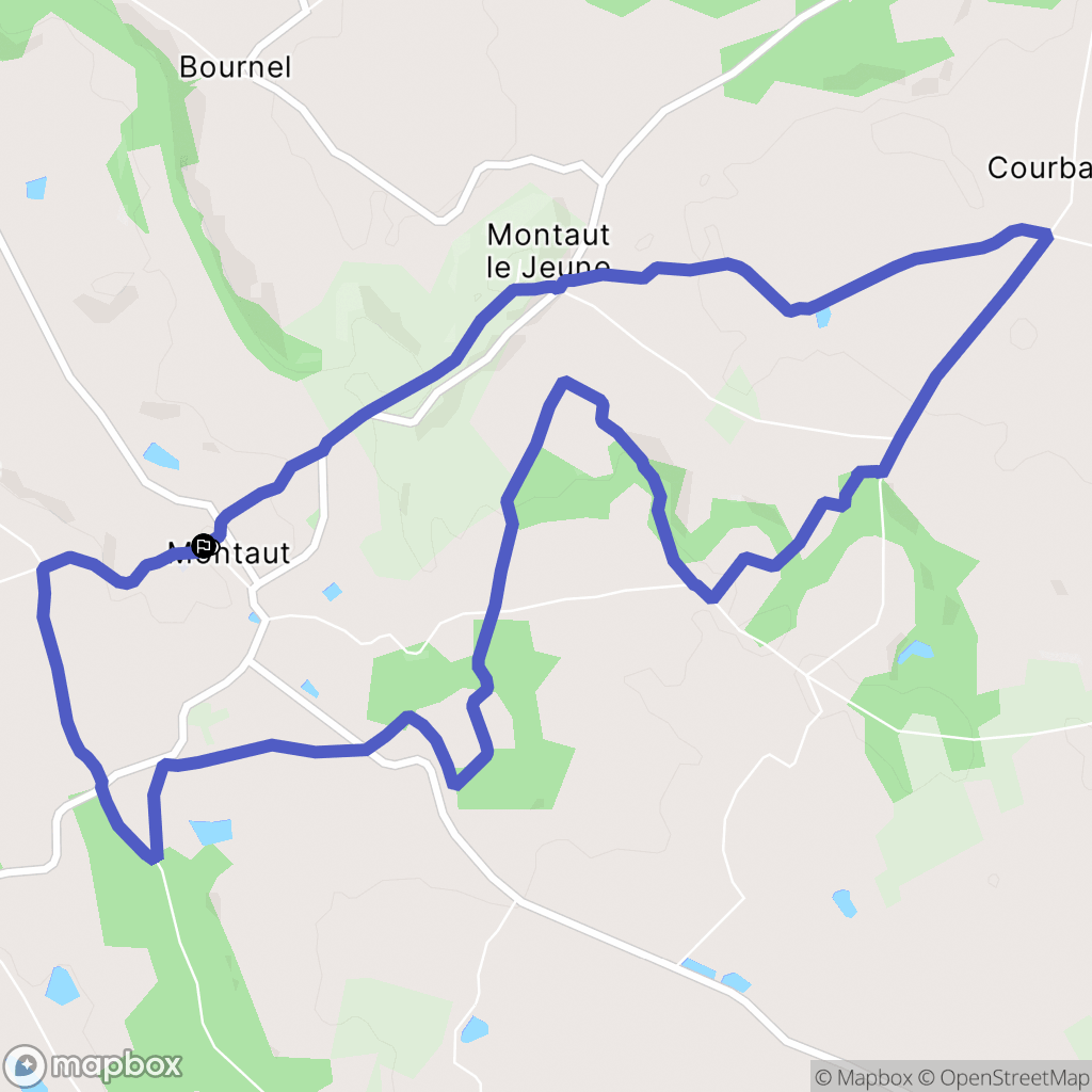 Montaut : carte du parcours de randonnée - France