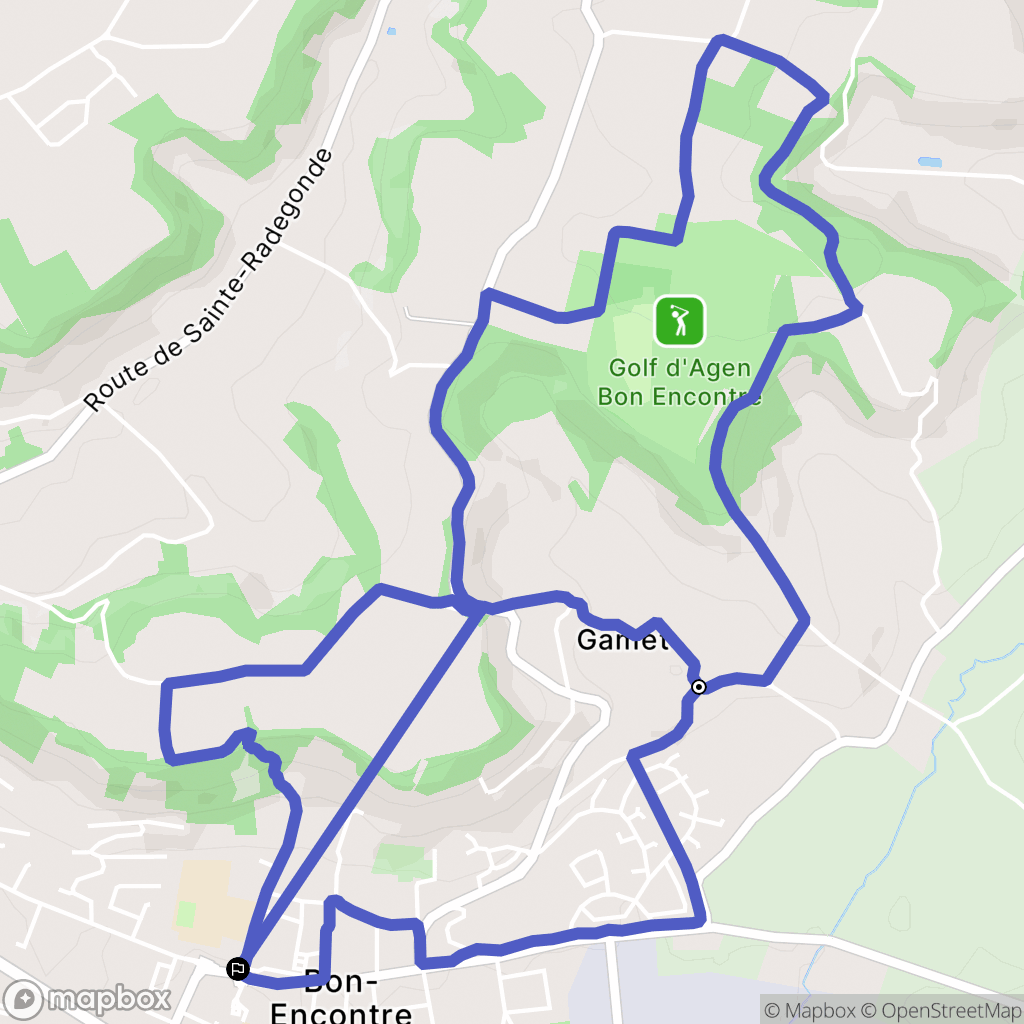 Bon-Encontre : carte du parcours de randonnée - France