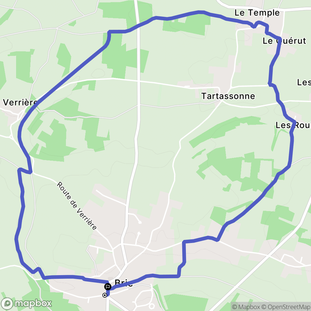 Brie : carte du parcours de randonnée - France