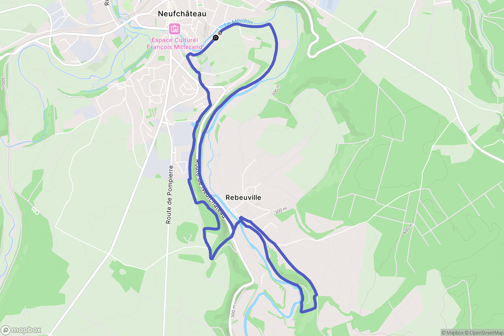 Neufchâteau : carte du parcours de randonnée - France