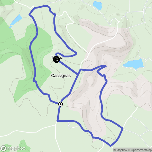 Cassignas : carte du parcours de randonnée - France