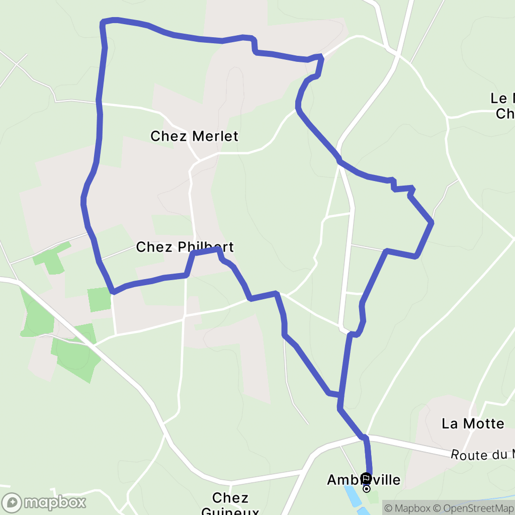 Lignières-Ambleville : carte du parcours de randonnée - France