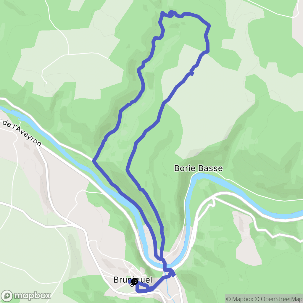 Bruniquel : carte du parcours de randonnée - France