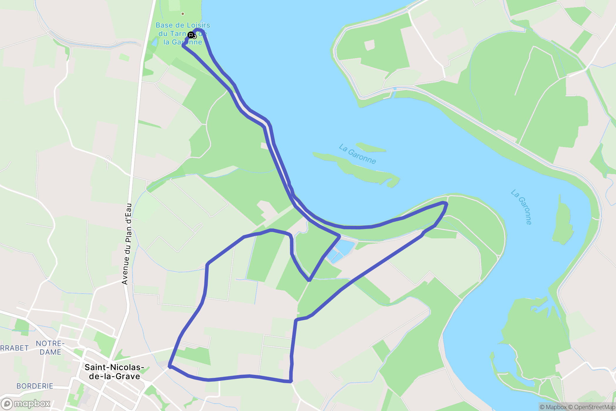 Saint-Nicolas-de-la-Grave : carte du parcours de randonnée - France