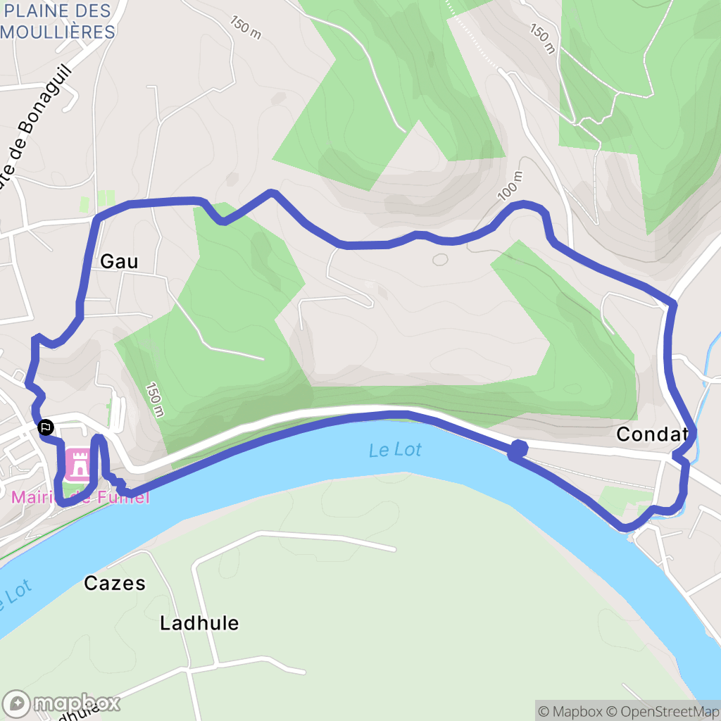 Fumel : carte du parcours de randonnée - France
