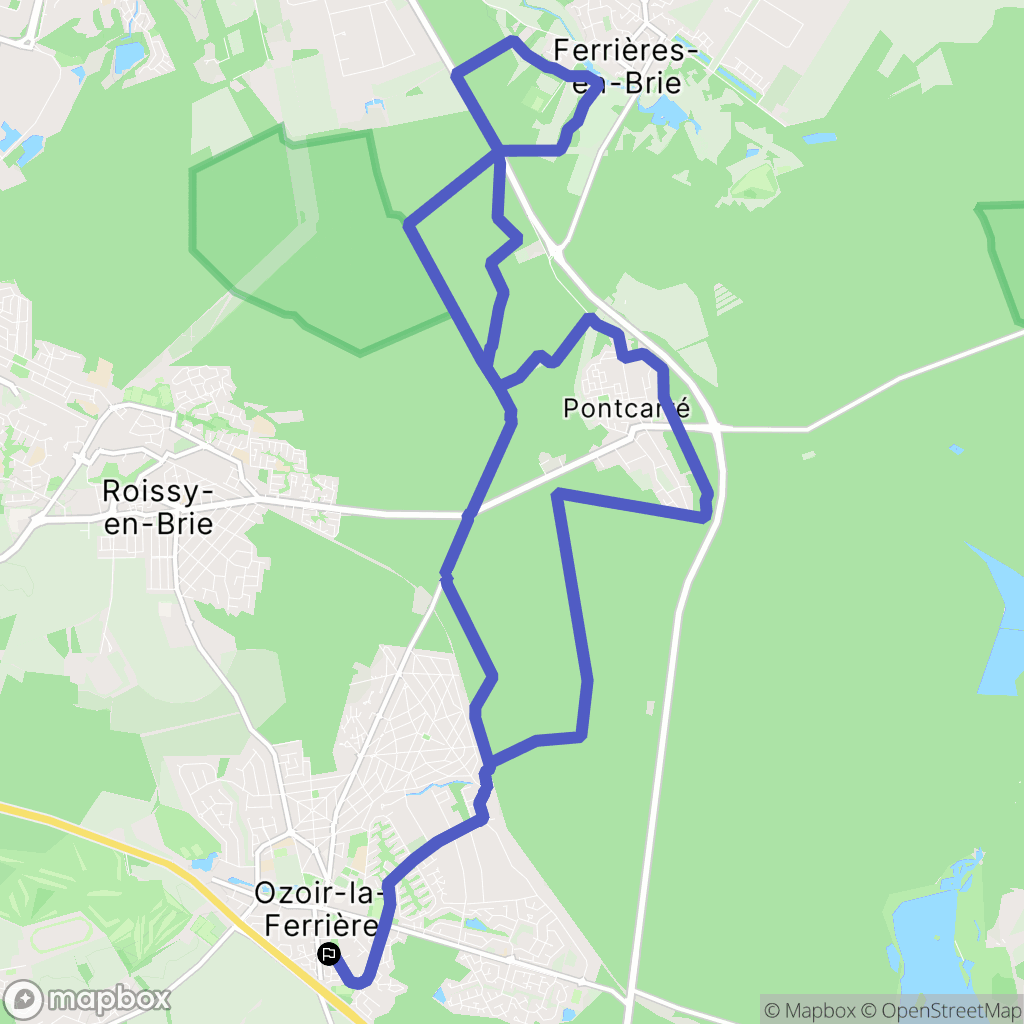 Ozoir-la-Ferrière : carte du parcours de randonnée - France