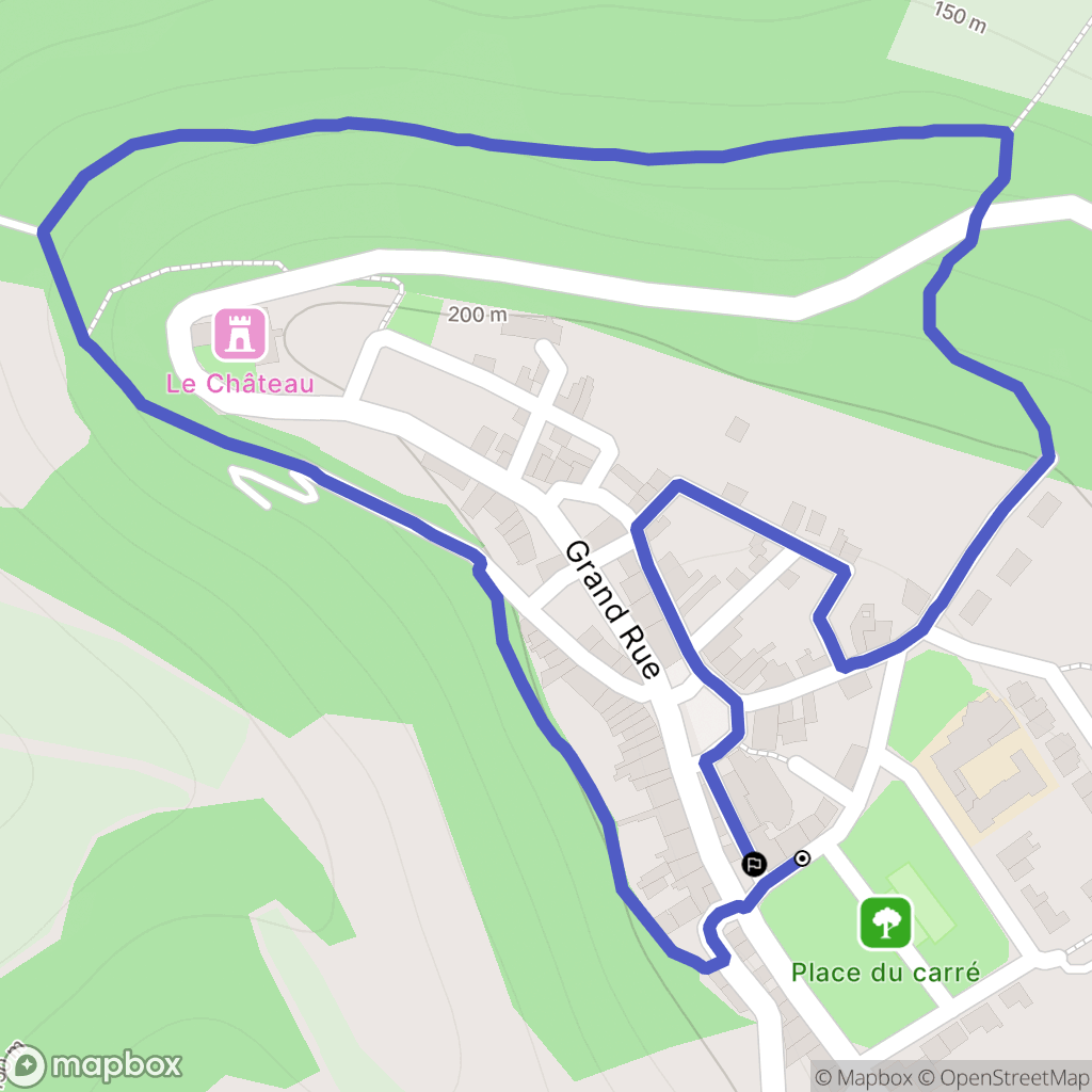 Beauville : carte du parcours de randonnée - France