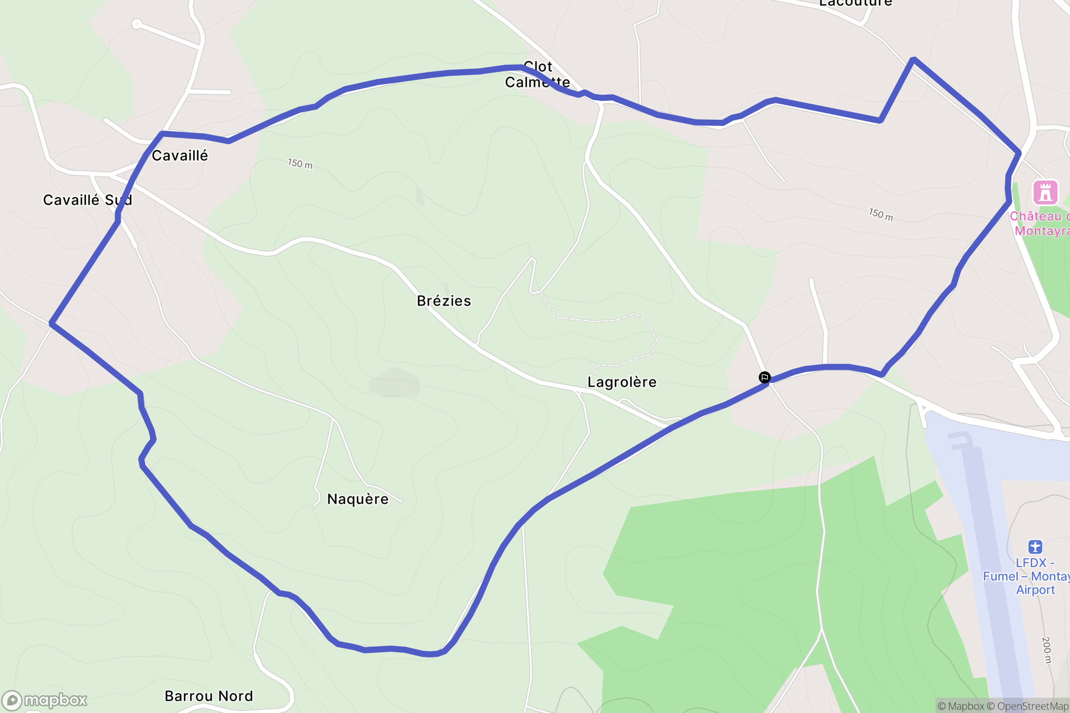 Montayral : carte du parcours de randonnée - France