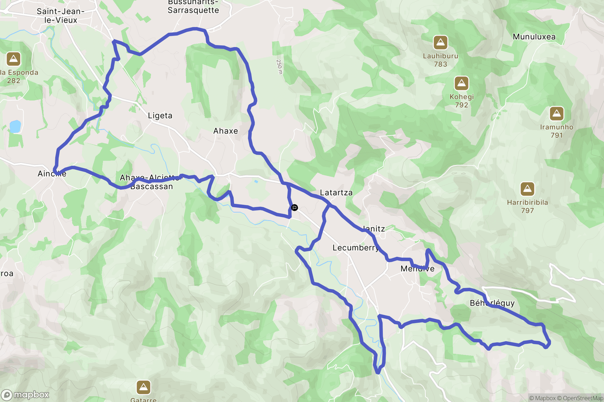 Lecumberry : carte du parcours de randonnée - France