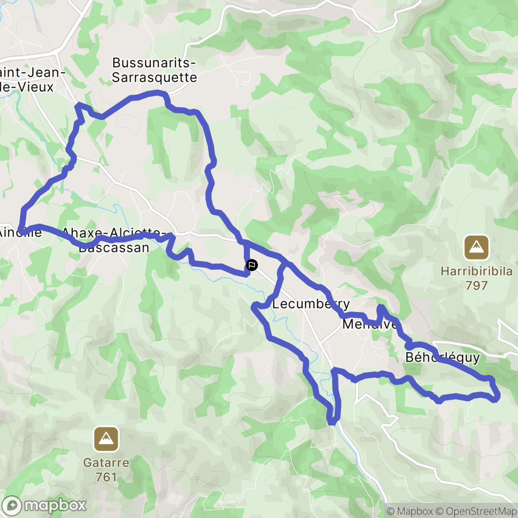 Lecumberry : carte du parcours de randonnée - France