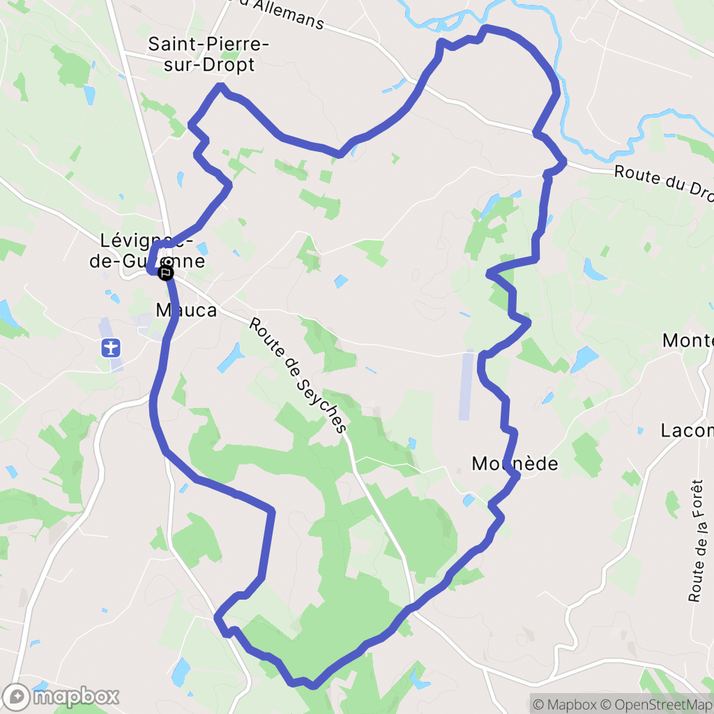 Lévignac-de-Guyenne : carte du parcours de randonnée - France