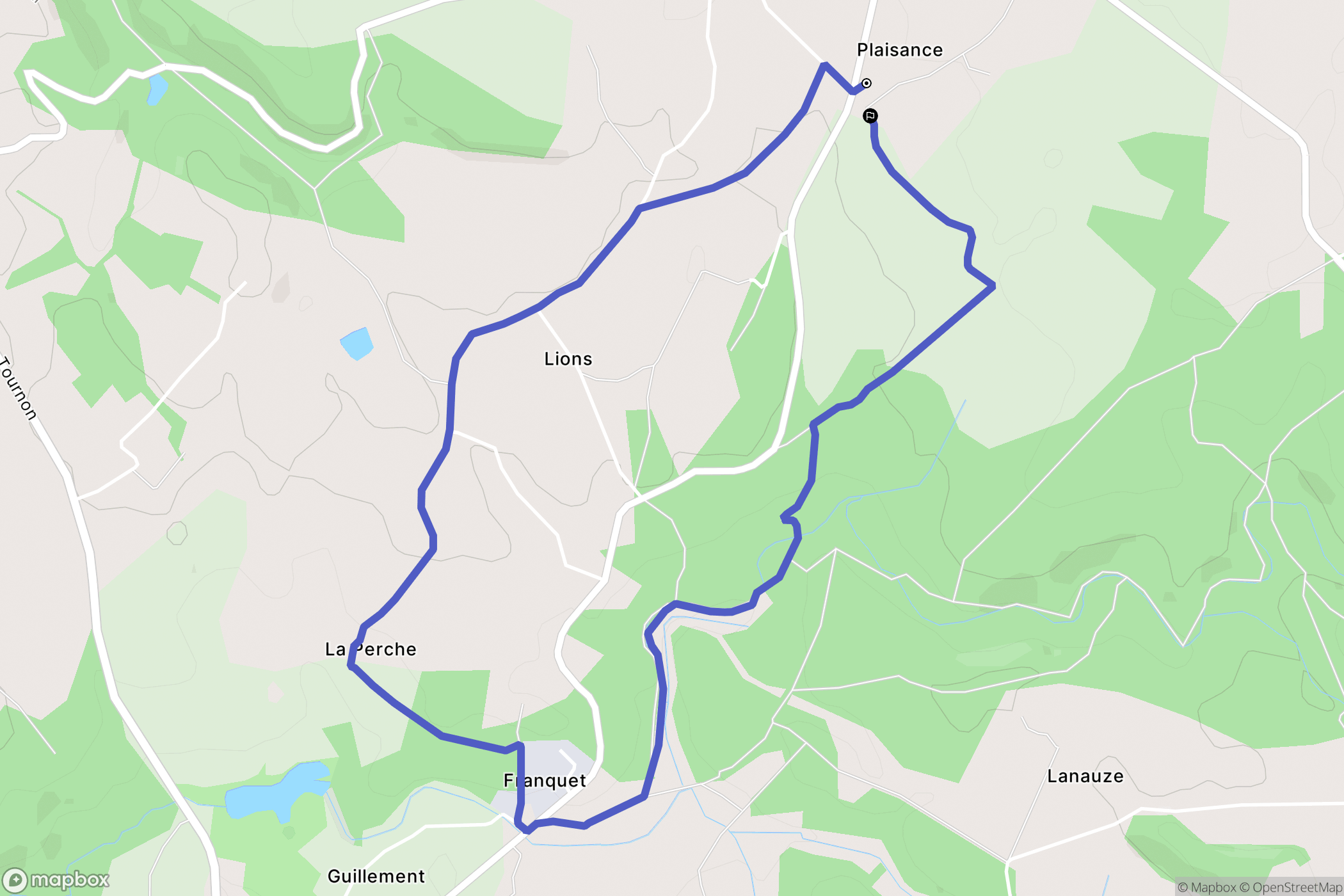 Thézac : carte du parcours de randonnée - France