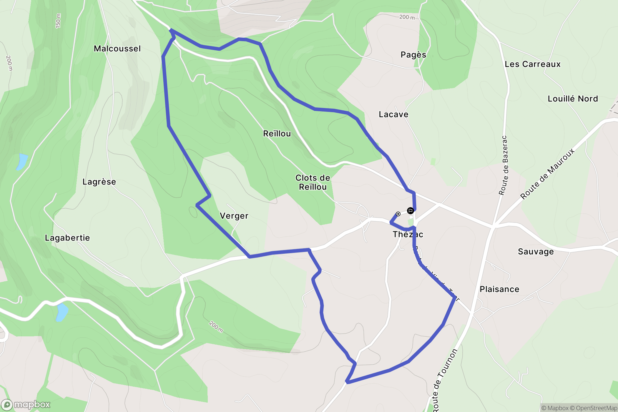 Thézac : carte du parcours de randonnée - France