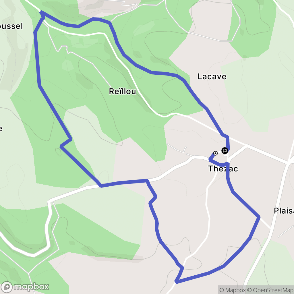 Thézac : carte du parcours de randonnée - France