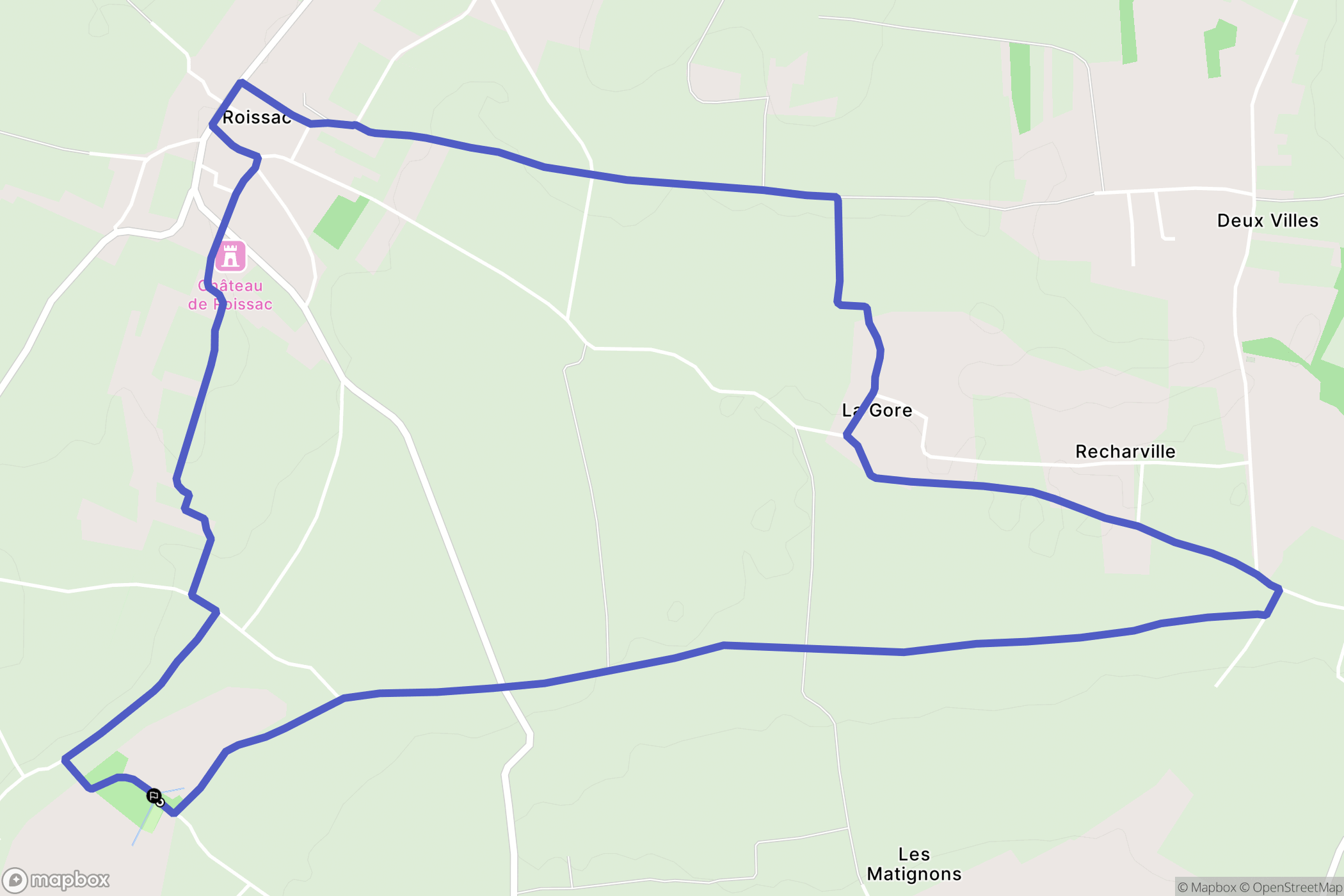 Angeac-Champagne : carte du parcours de randonnée - France