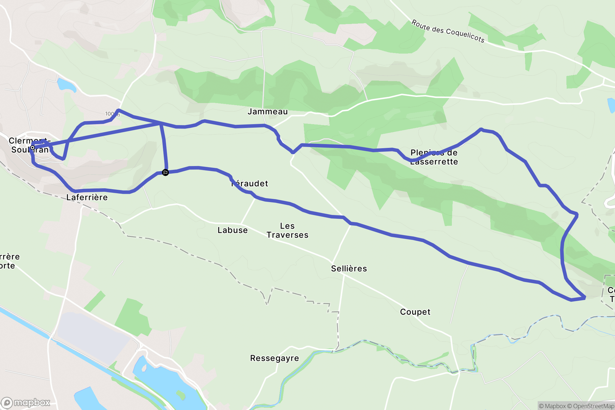 Clermont-Soubiran : carte du parcours de randonnée - France