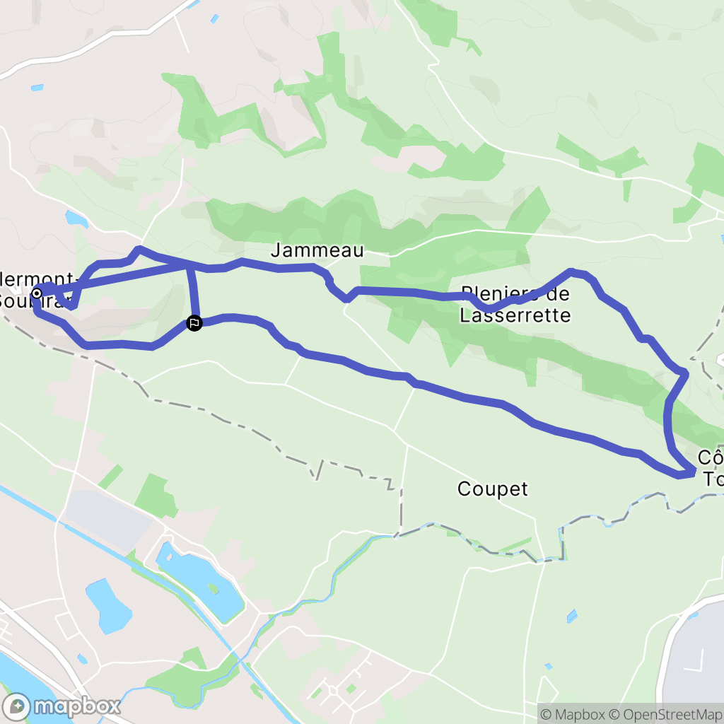 Clermont-Soubiran : carte du parcours de randonnée - France