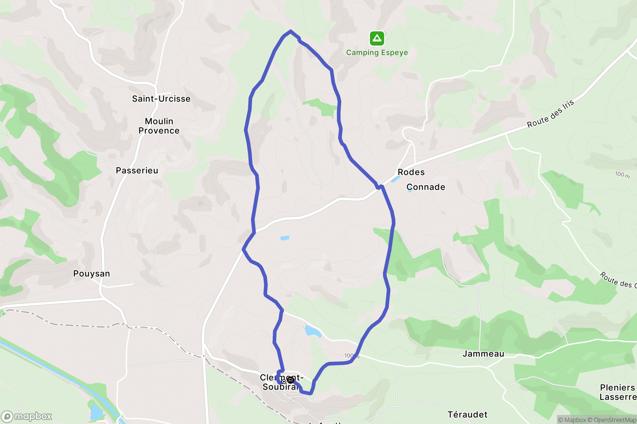 Clermont-Soubiran : carte du parcours de randonnée - France