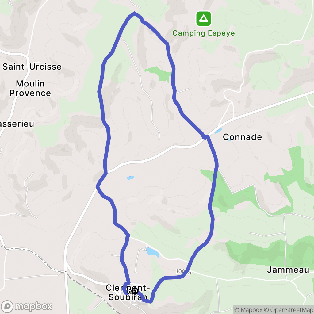 Clermont-Soubiran : carte du parcours de randonnée - France