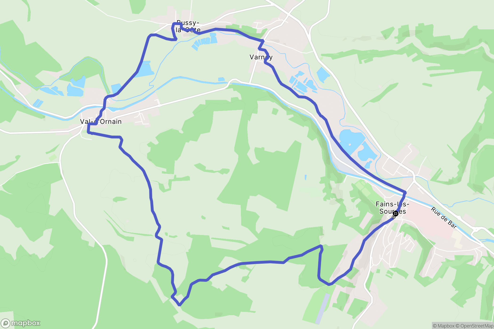 Fains-Véel : carte du parcours de randonnée - France