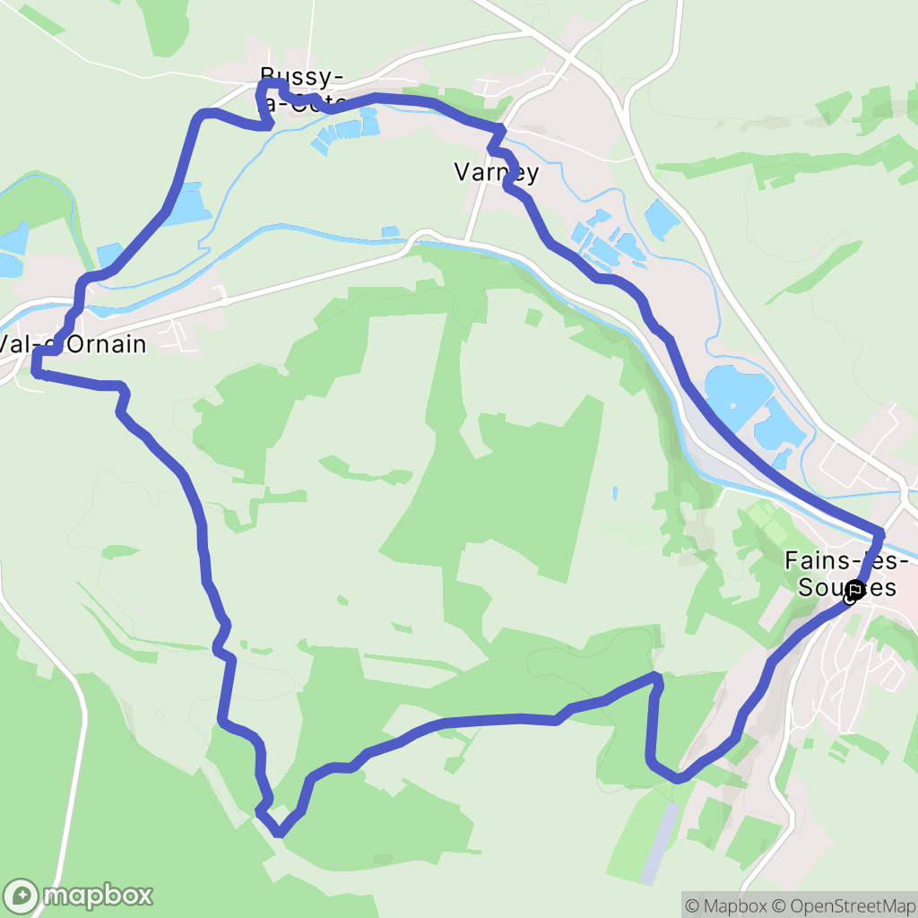 Fains-Véel : carte du parcours de randonnée - France