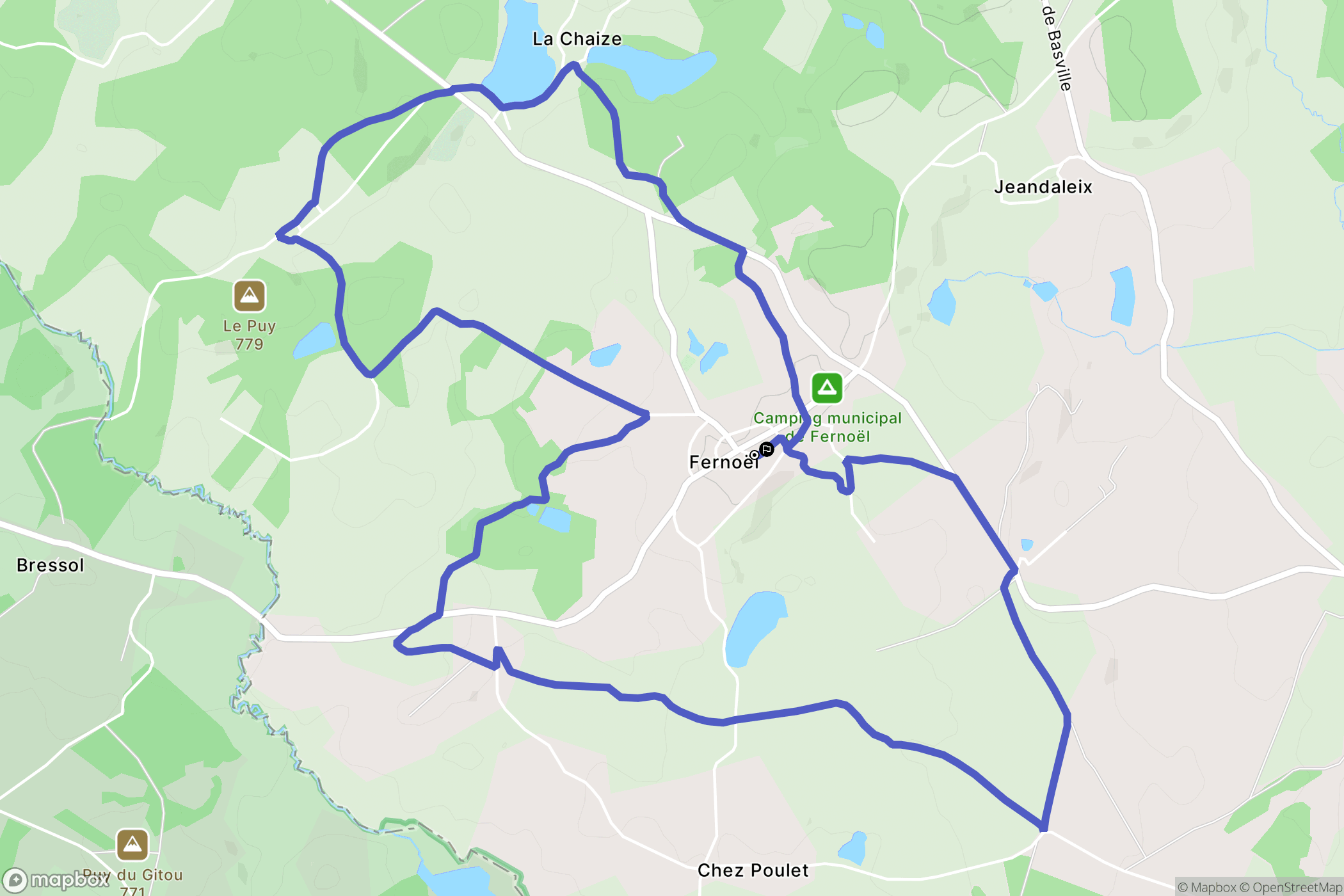 Fernoël : carte du parcours de randonnée - France