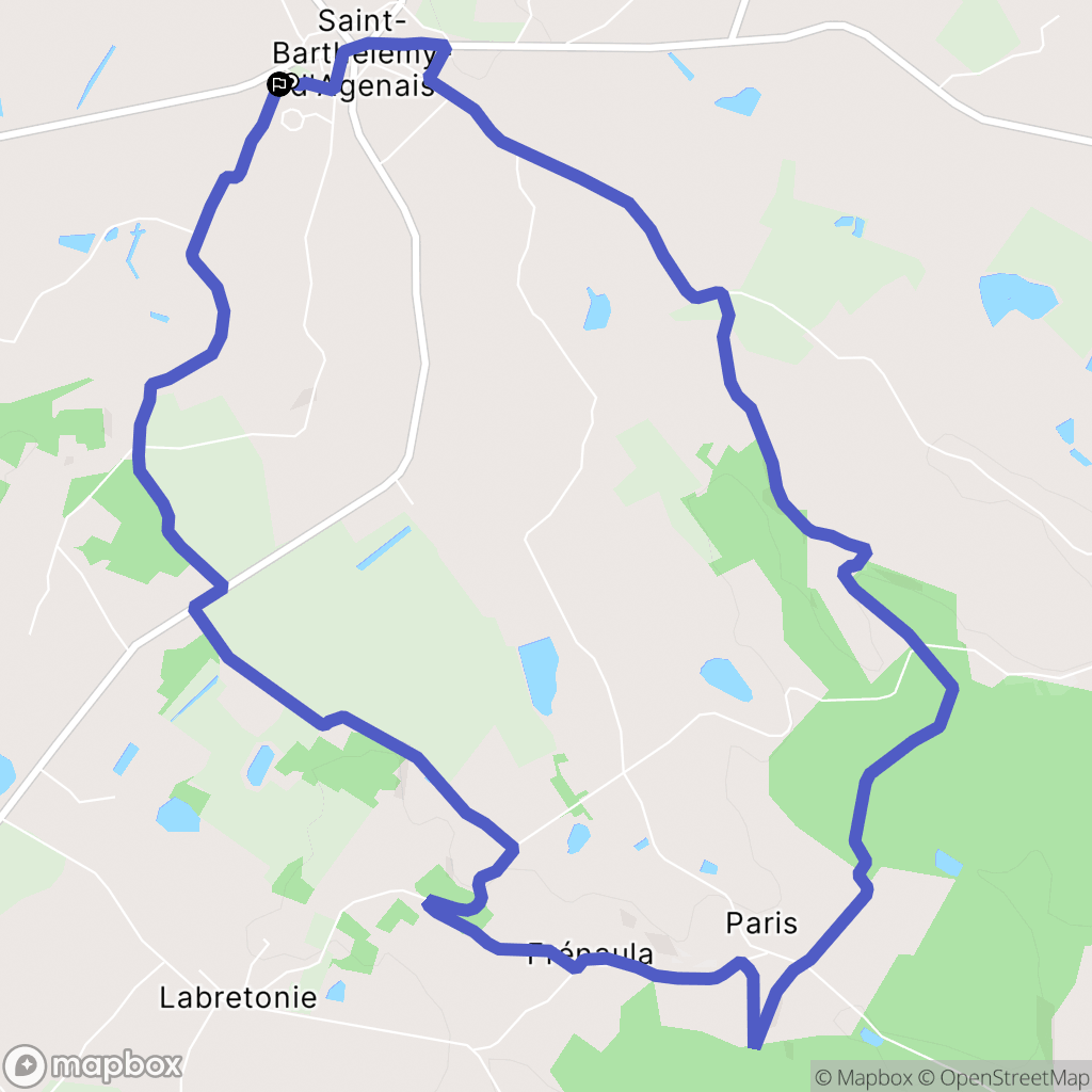 Saint-Barthélémy-d'Agenais : carte du parcours de randonnée - France