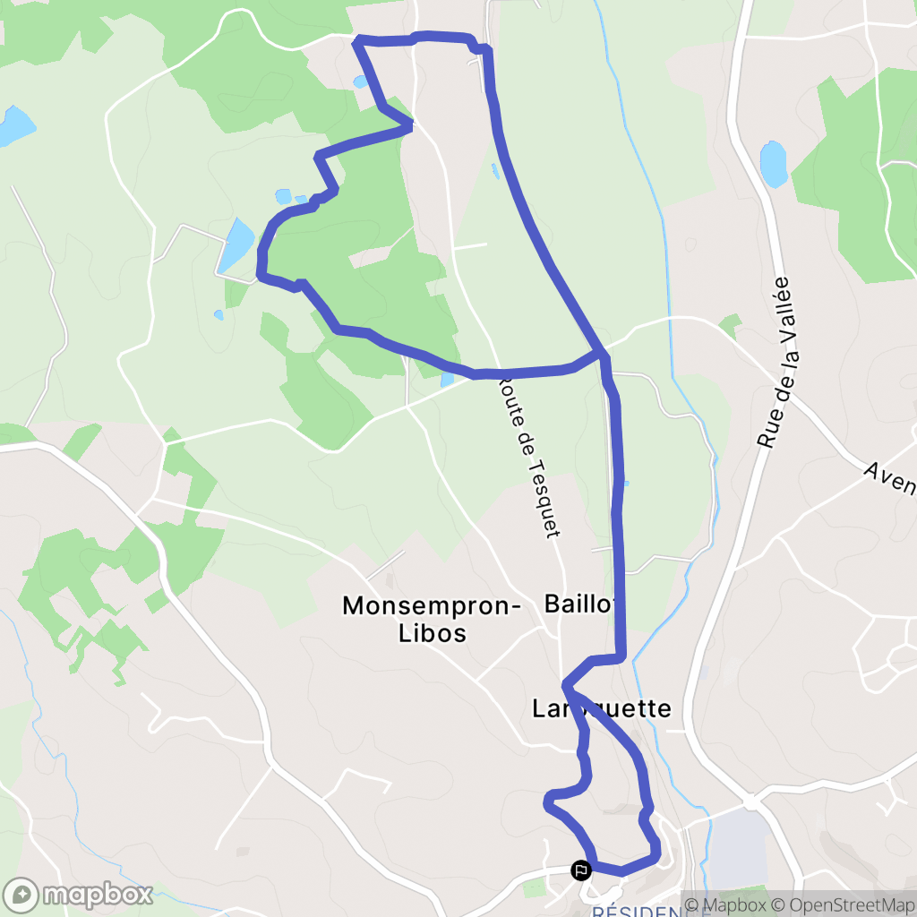 Monsempron-Libos : carte du parcours de randonnée - France