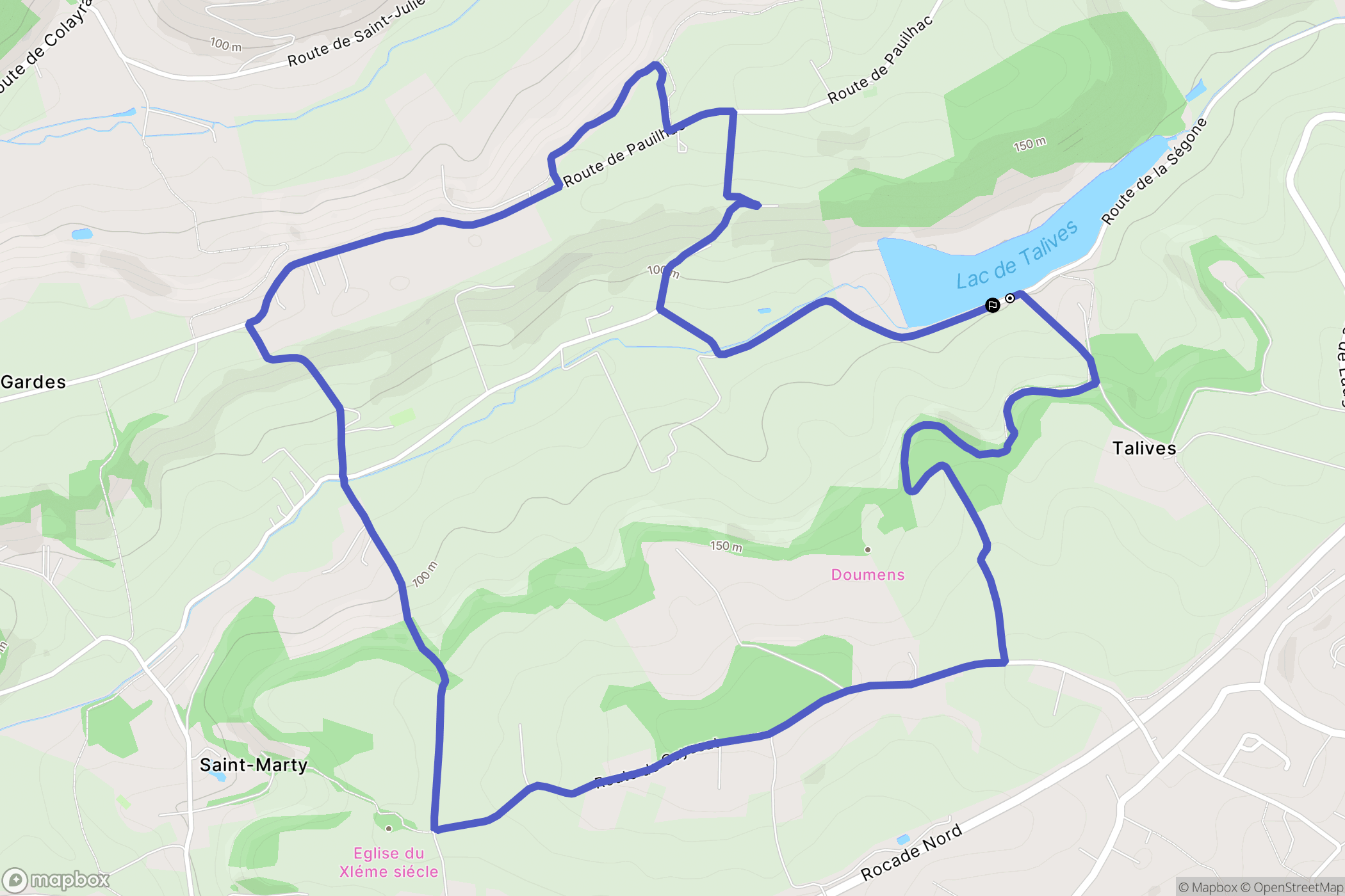 Foulayronnes : carte du parcours de randonnée - France