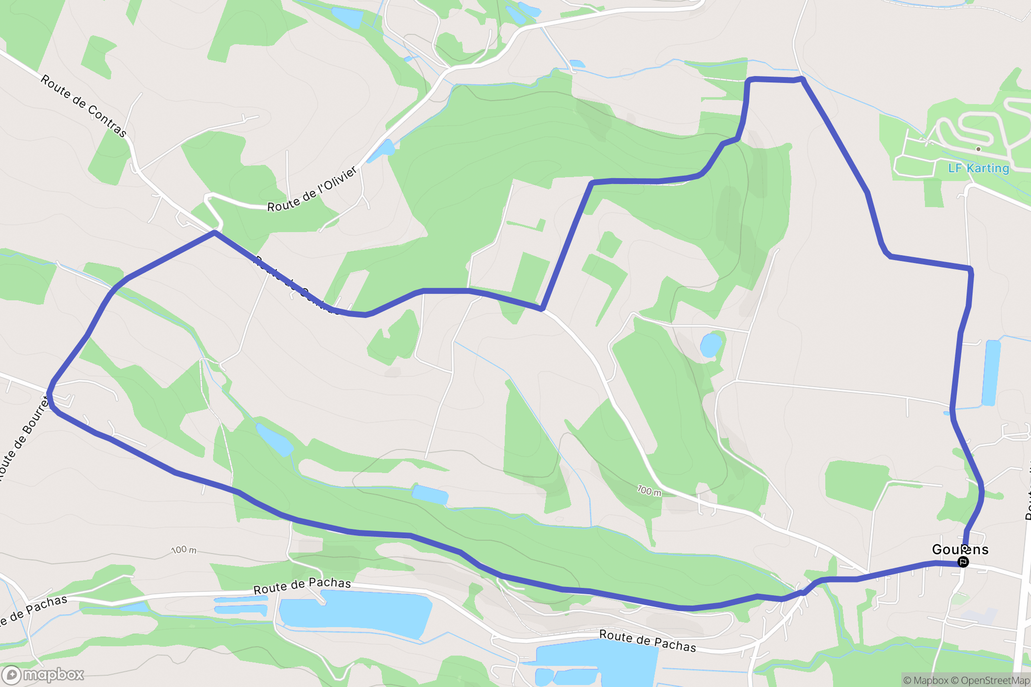 Layrac : carte du parcours de randonnée - France