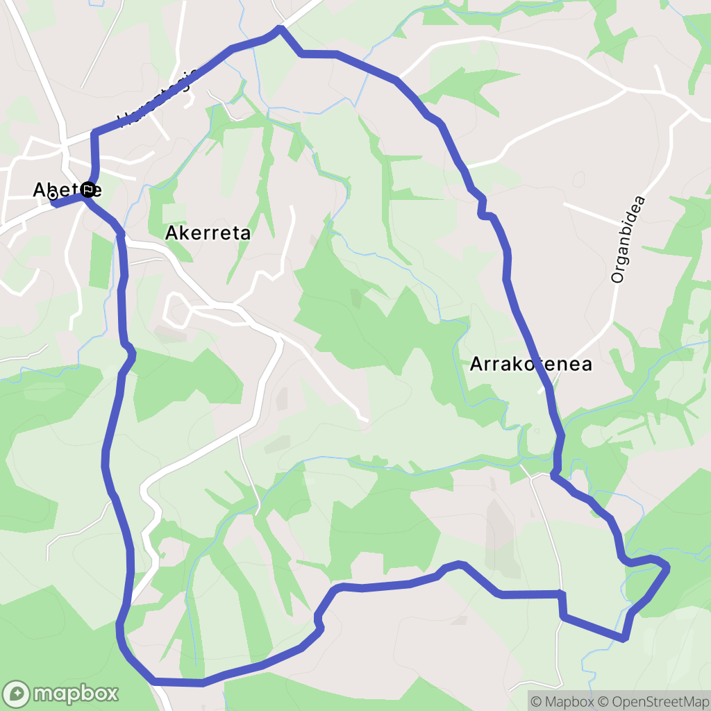 Ahetze : carte du parcours de randonnée - France
