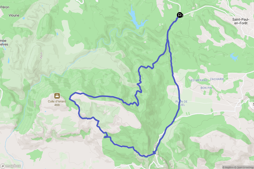 Fayence : carte du parcours de randonnée - France