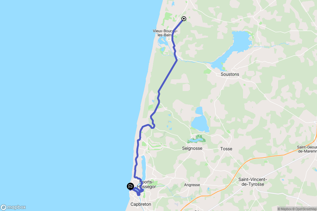 Messanges : carte du parcours de randonnée - France