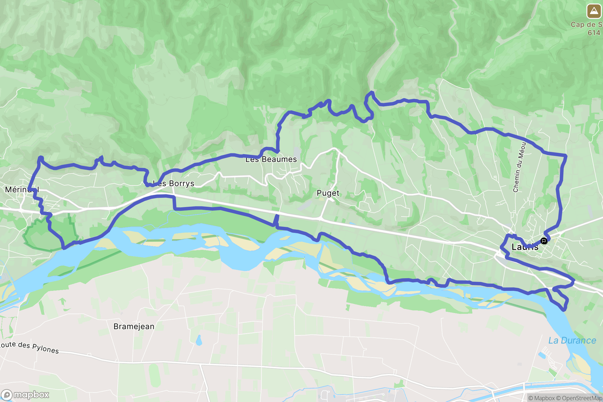 Lauris : carte du parcours de randonnée - France