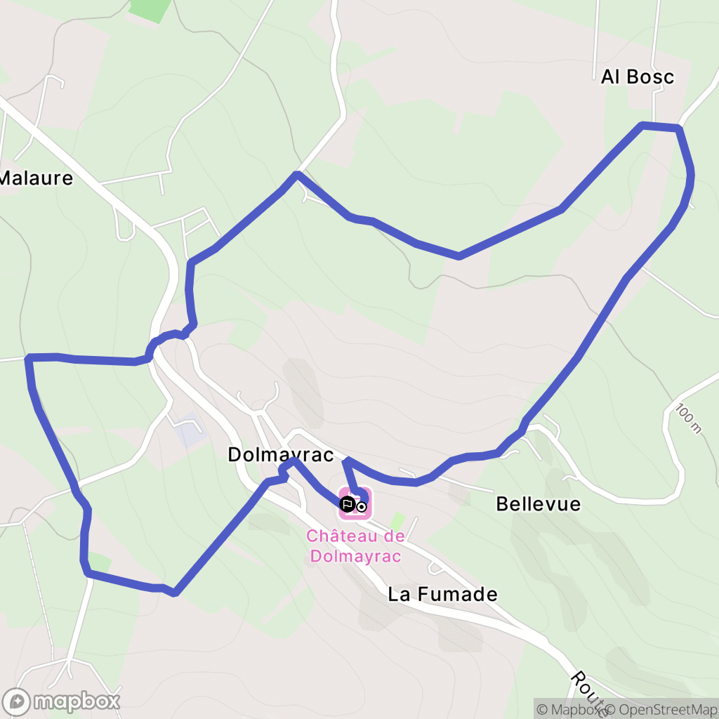 Dolmayrac / Saint-Orens : carte du parcours de randonnée - France