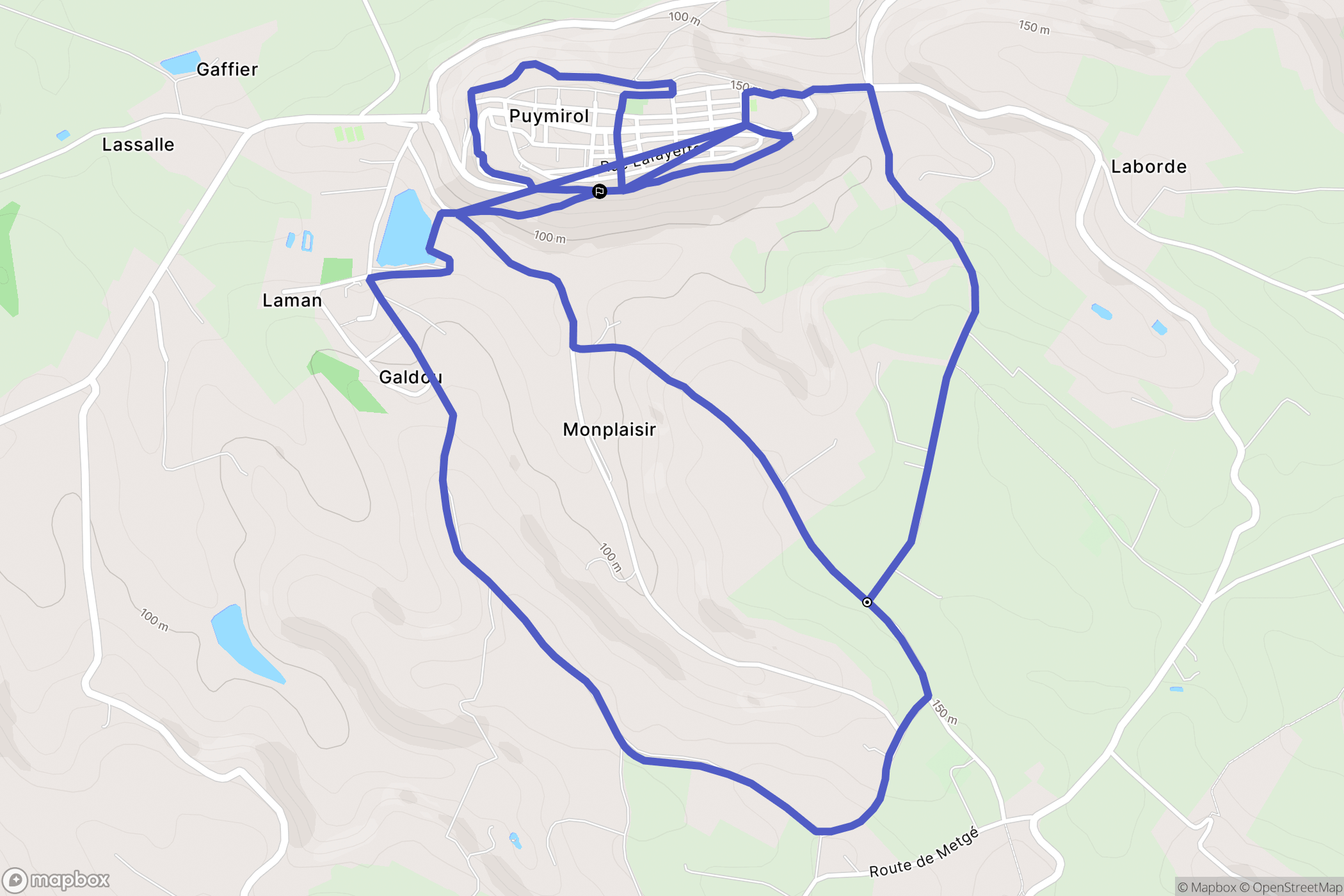 Puymirol : carte du parcours de randonnée - France