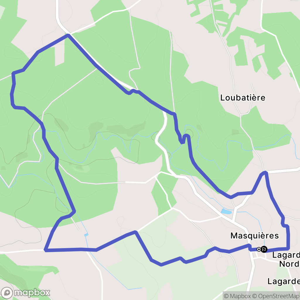 Masquières : carte du parcours de randonnée - France