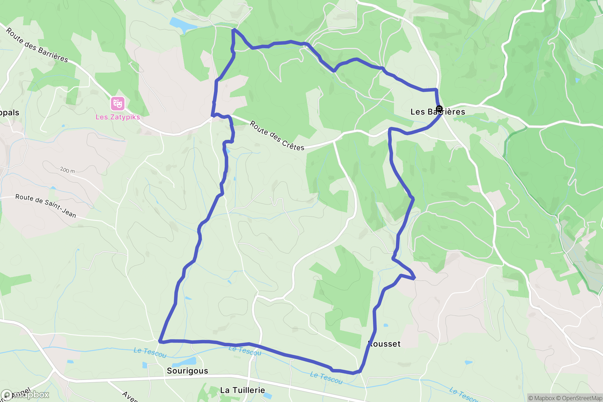 Lisle-sur-Tarn : carte du parcours de randonnée - France