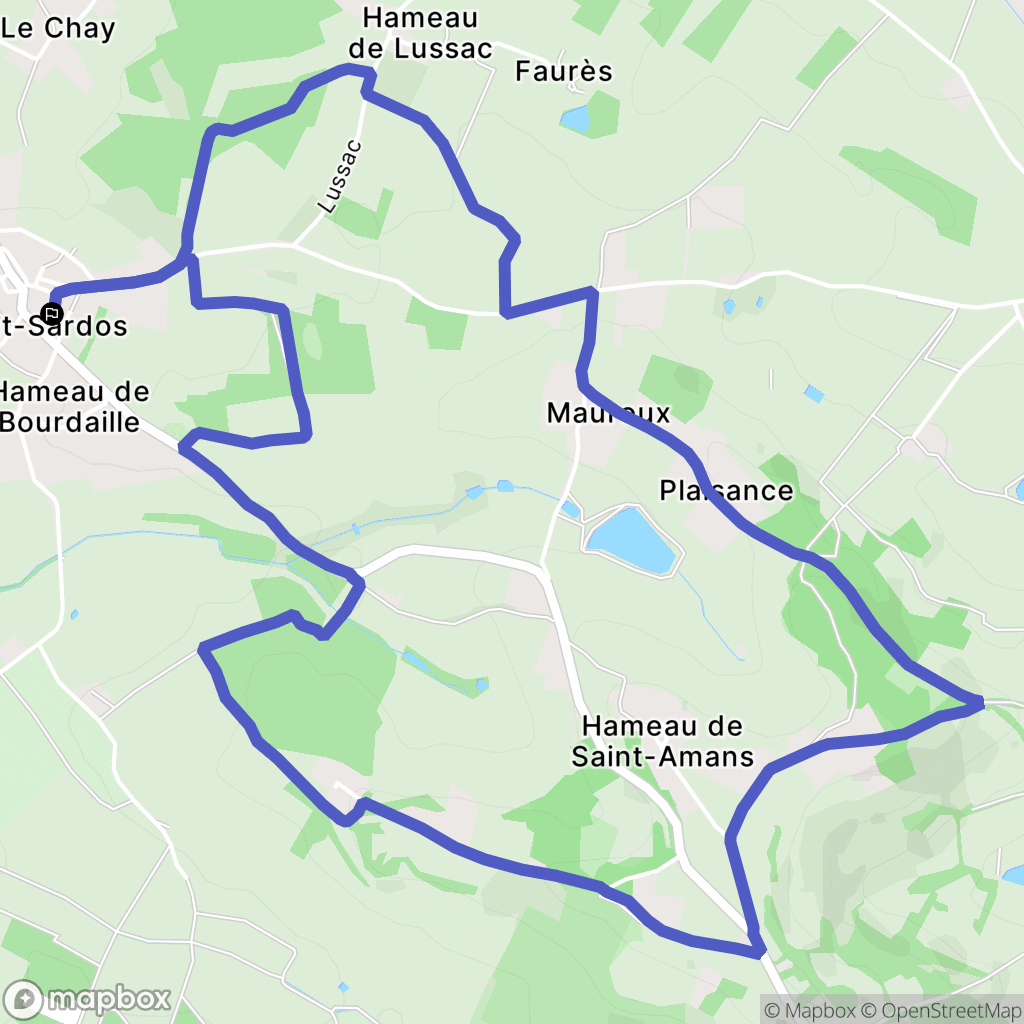 Saint-Sardos : carte du parcours de randonnée - France