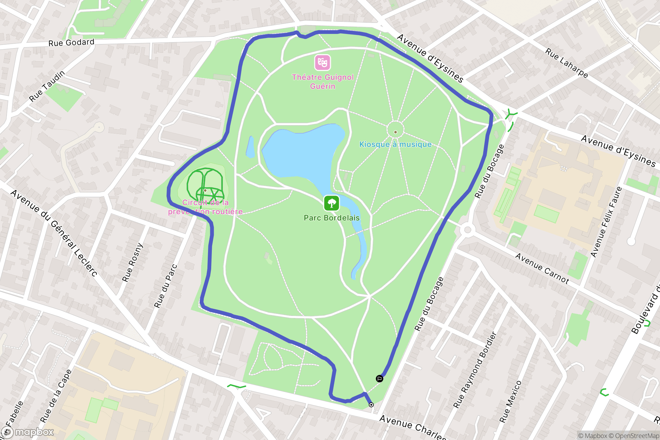 Bordeaux : carte du parcours de randonnée - France