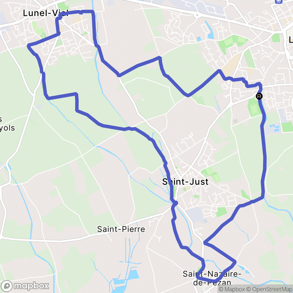 Lunel : carte du parcours de randonnée - France