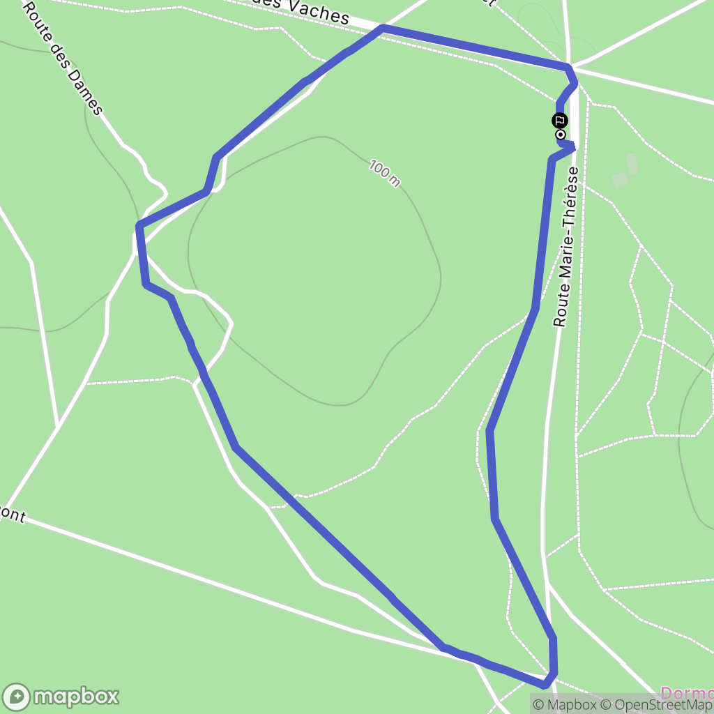 Fontainebleau : carte du parcours de randonnée - France