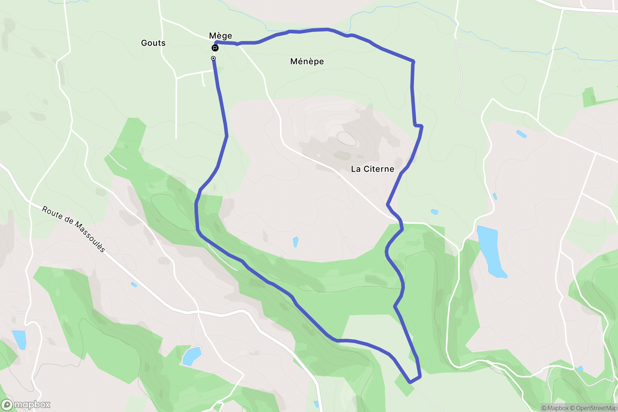 Penne-d'Agenais : carte du parcours de randonnée - France