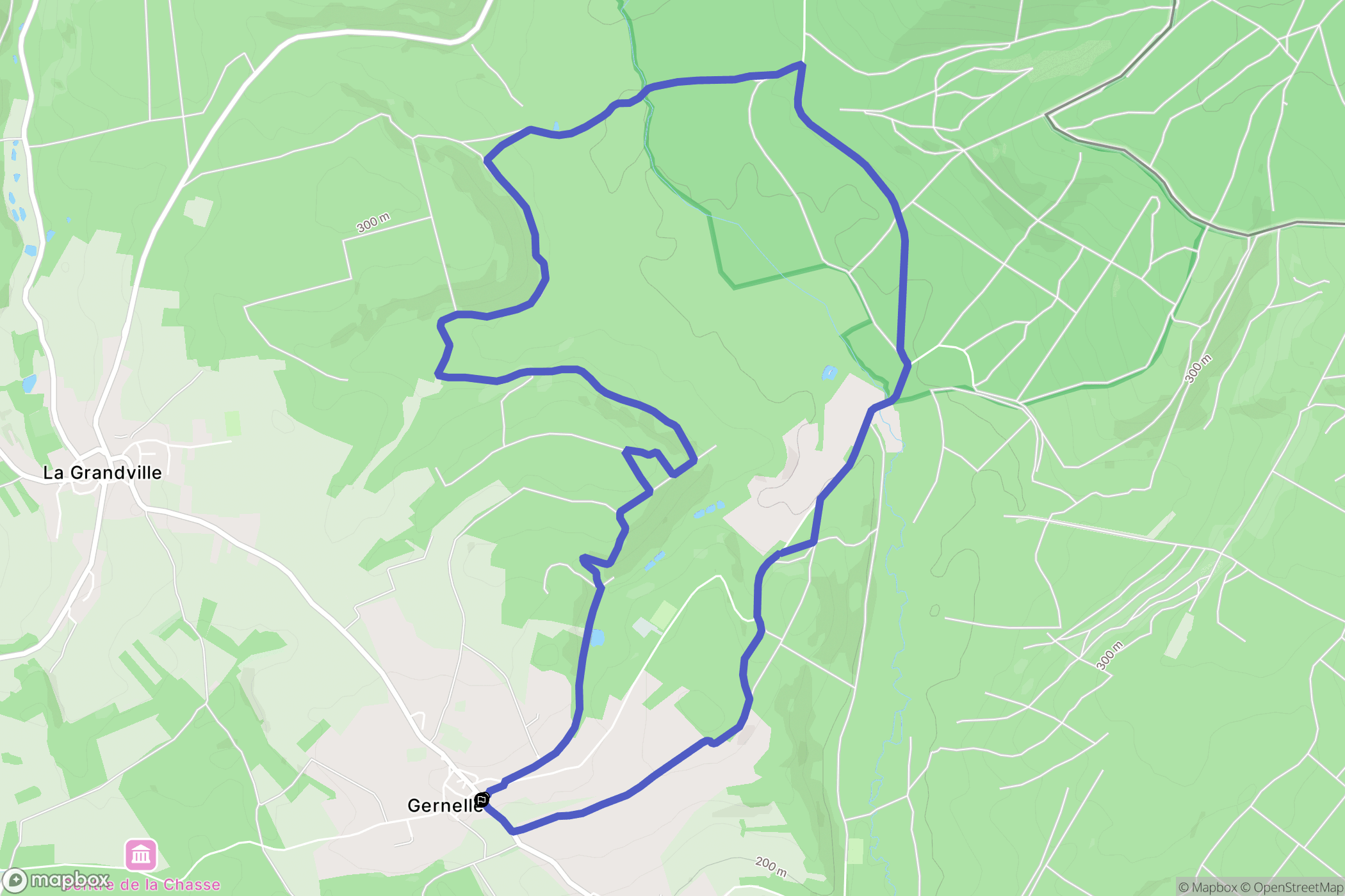 Gernelle : carte du parcours de randonnée - France