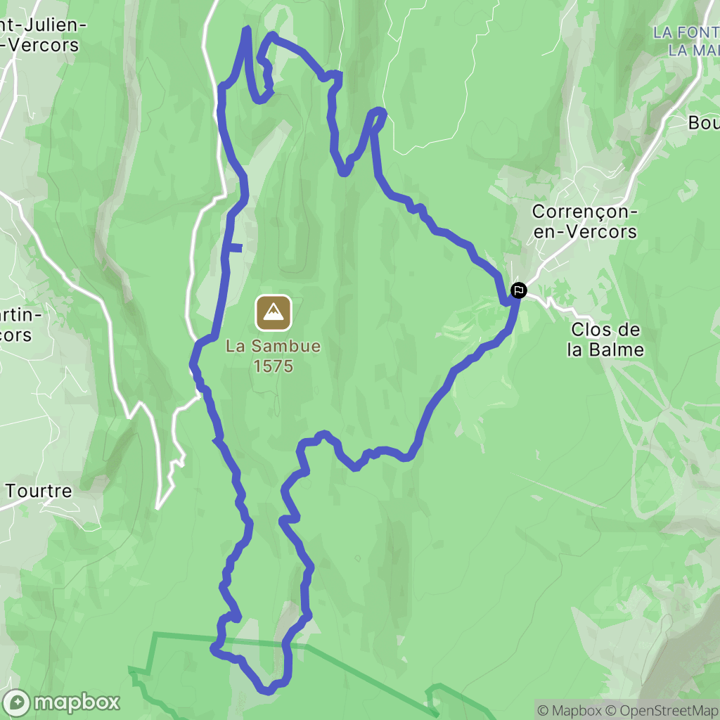 Corrençon-en-Vercors : carte du parcours de randonnée - France