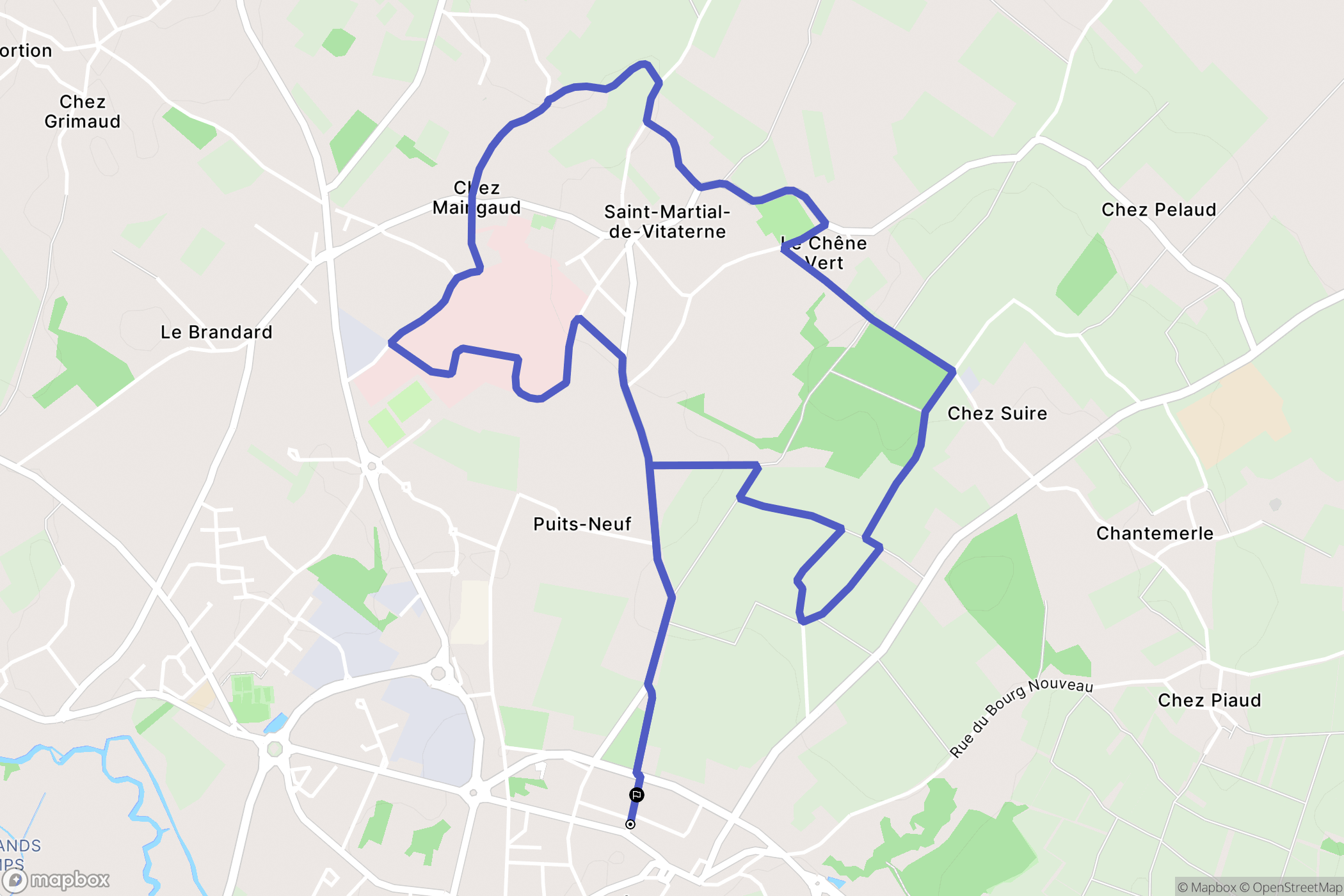 Jonzac : carte du parcours de randonnée - France