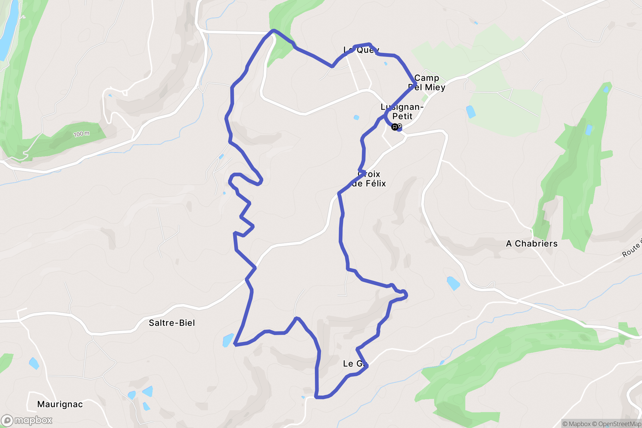 Lusignan-Petit : carte du parcours de randonnée - France