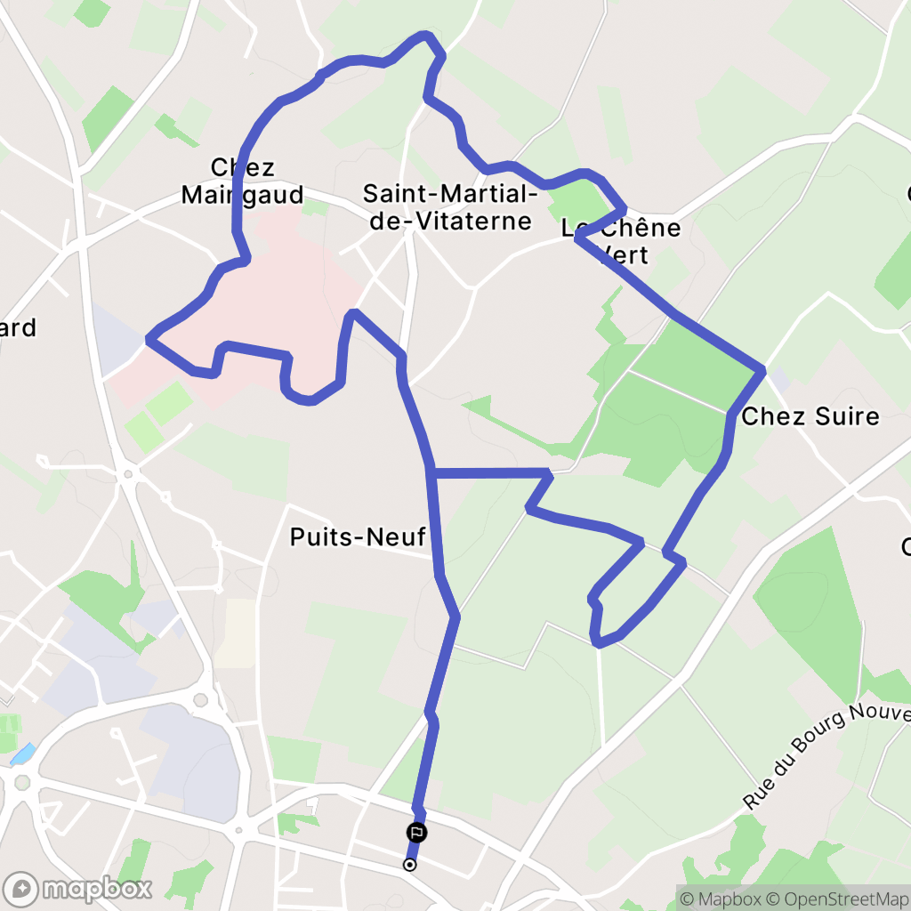 Jonzac : carte du parcours de randonnée - France