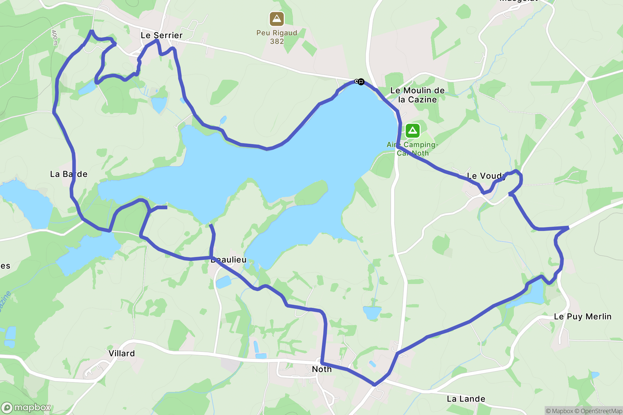 Noth : carte du parcours de randonnée - France